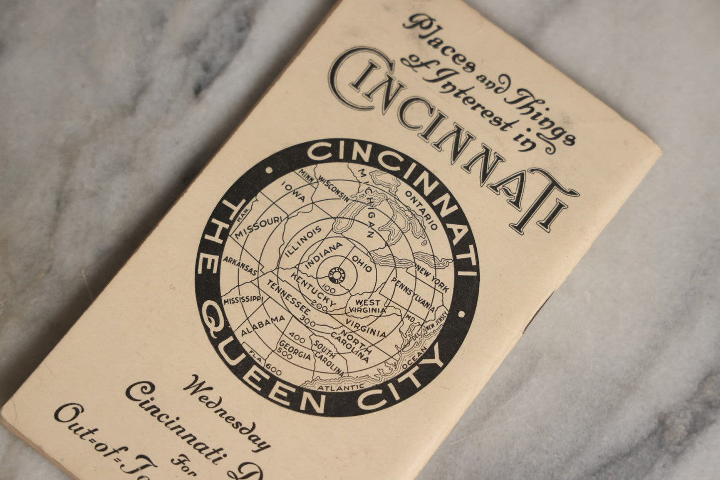 Lot 073 - Single Ephemera Piece, Places And Things Of Interest In Cincinnati, Ohio, The Queen City