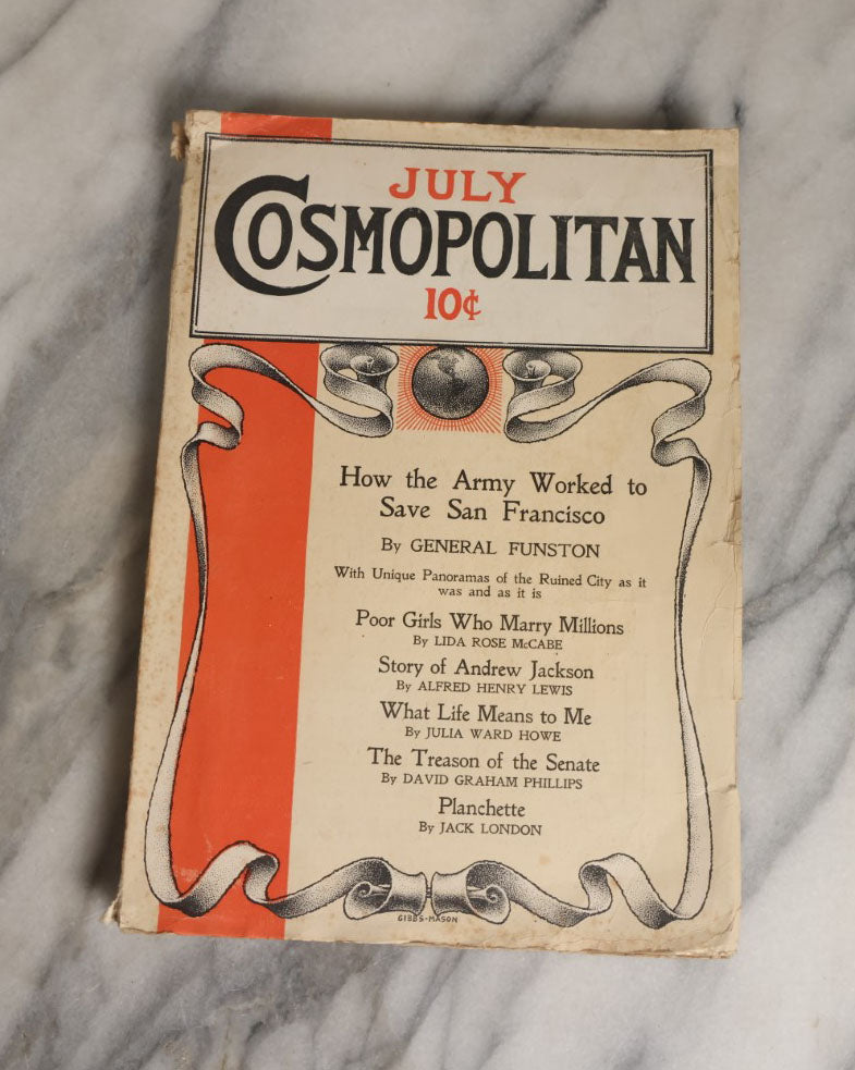 Lot 074 - Single Ephemera Piece, Antique Cosmopolitan Magazine From July 1906, Featuring Many Stories And Photos Of The San Francisco Earthquake