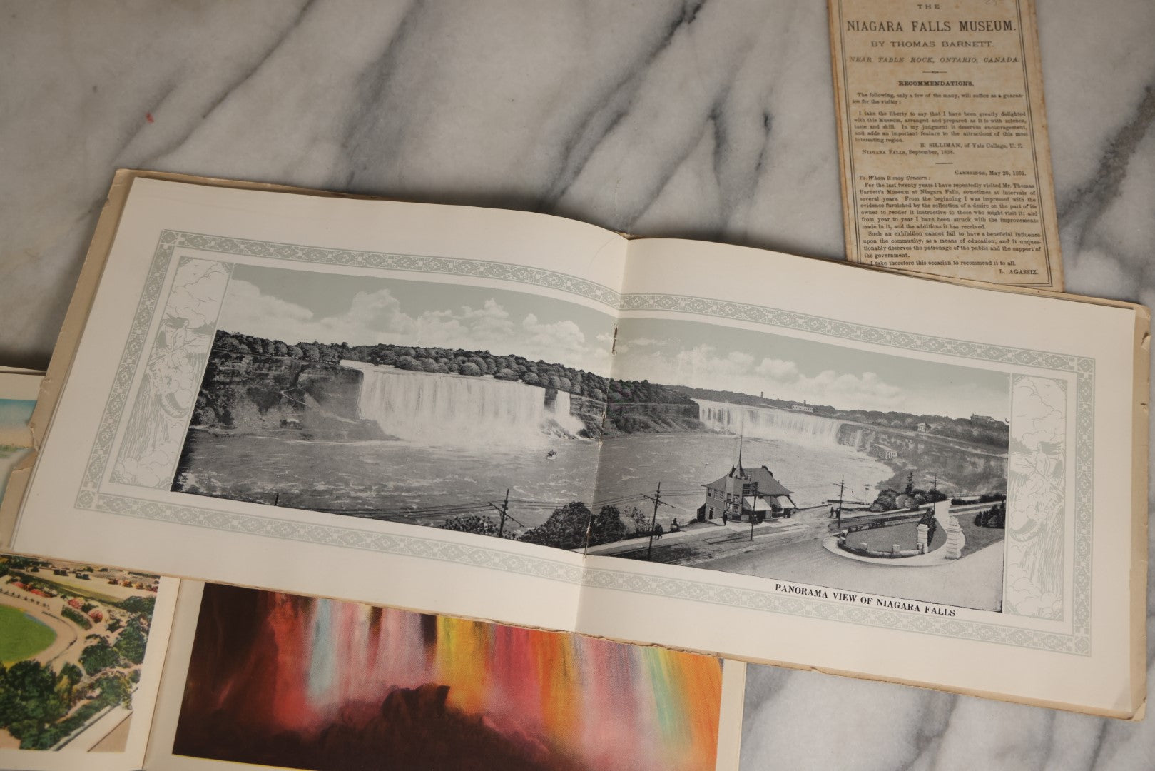 Lot 078 - Four Piece Ephemera Grouping, Niagara Falls Related, Including View Book, Gray Bus Line, Museum Brochure, And Colored Pictures And Story