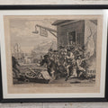 Lot 007 - Antique Engraving After William Hogarth (English, 1697-1764), Titled "The Invasion, Plate 1: France" Featuring Satirical Depiction Of French Soldiers
