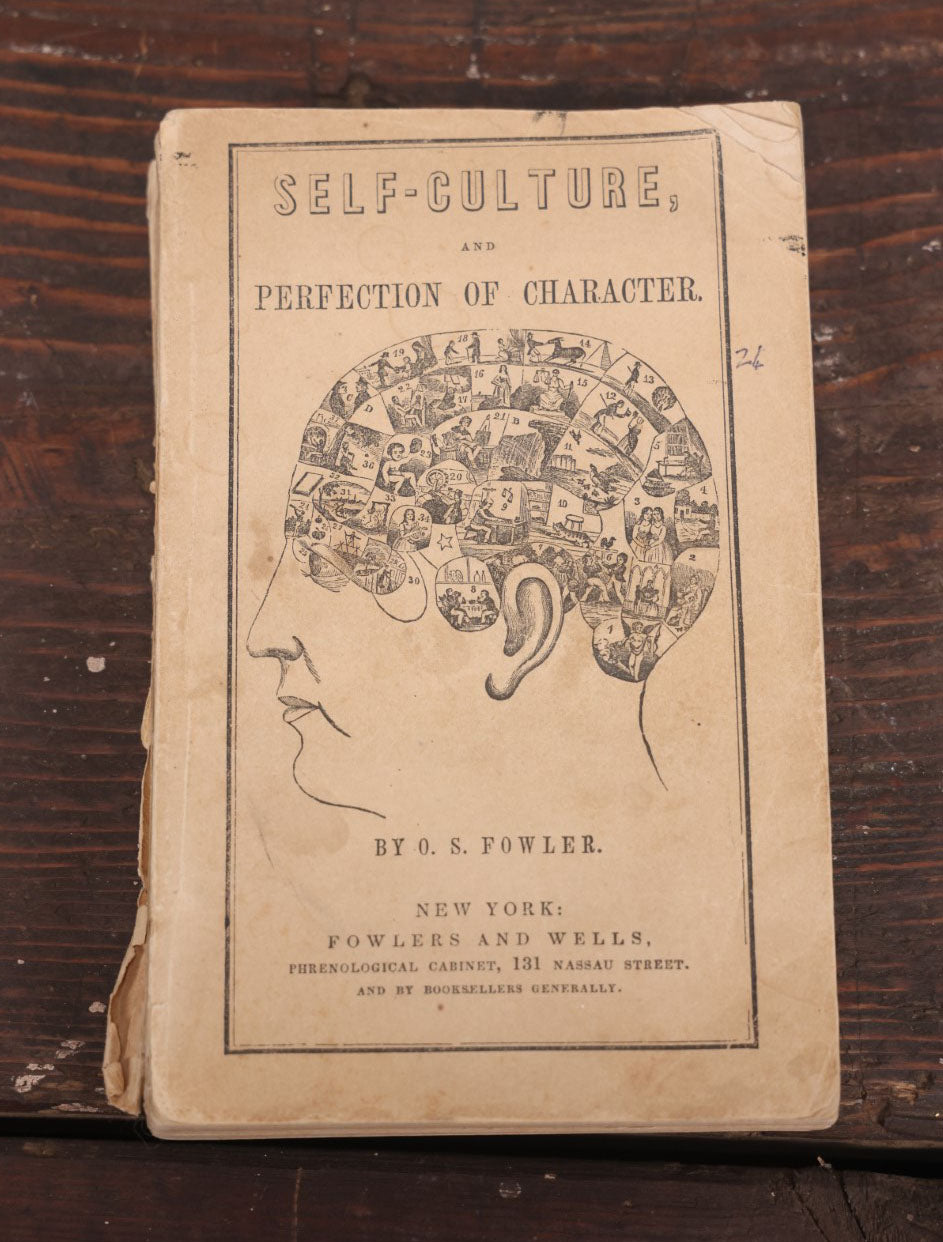 Lot 013 - "Self-Culture And Perfection Of Character" Antique Illustrated Phrenology Book By O.S. Fowler, New York, 1852