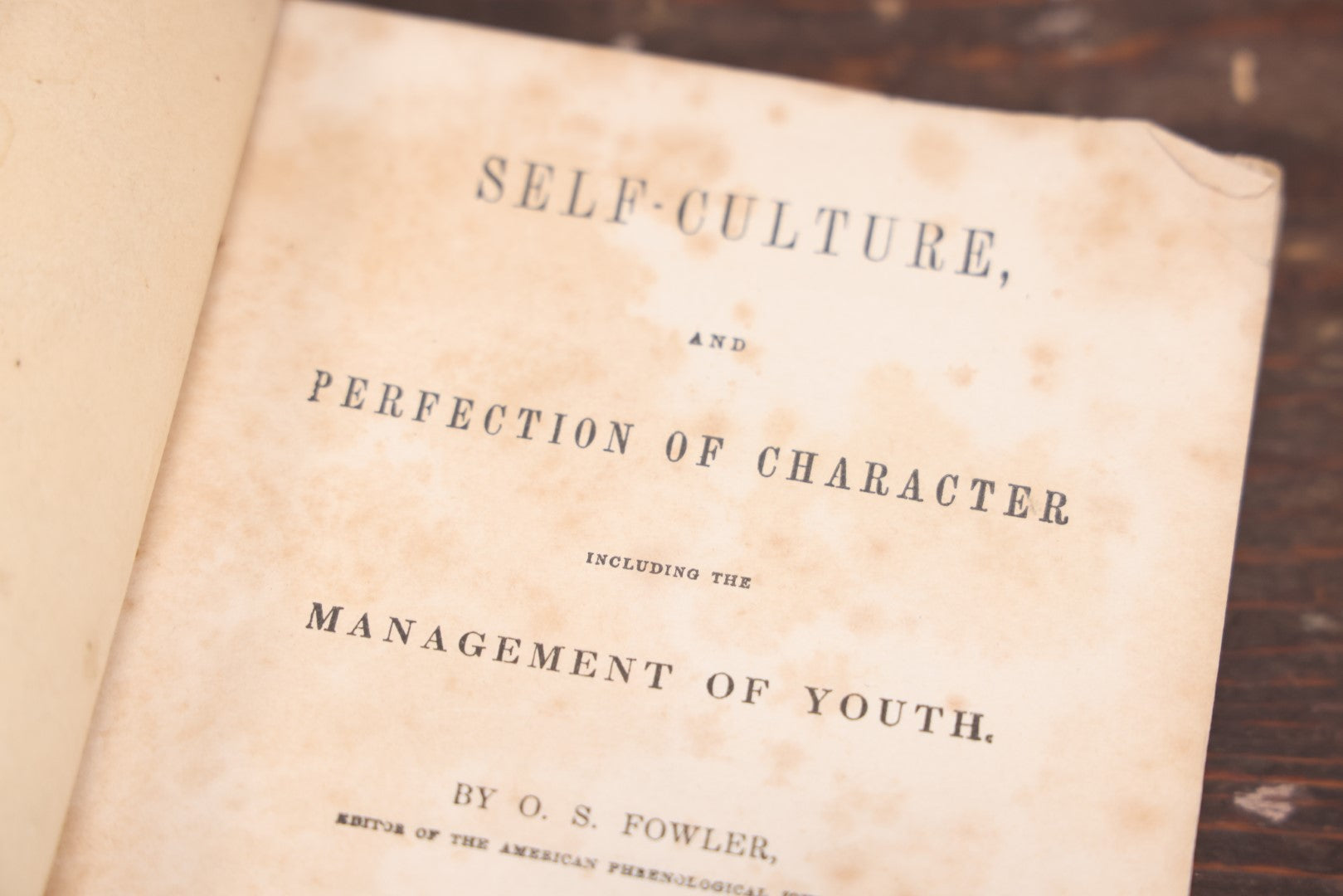 Lot 013 - "Self-Culture And Perfection Of Character" Antique Illustrated Phrenology Book By O.S. Fowler, New York, 1852