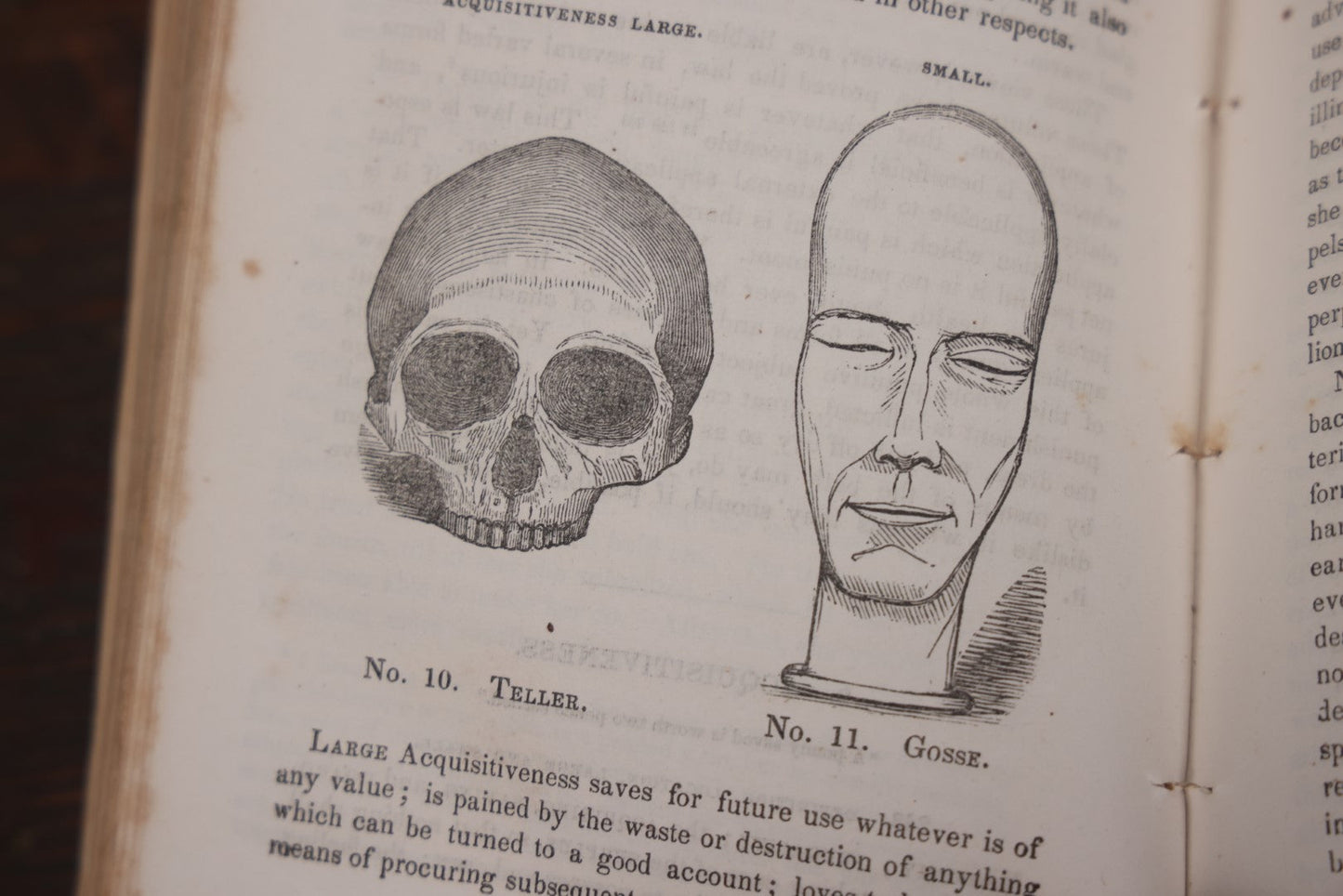 Lot 013 - "Self-Culture And Perfection Of Character" Antique Illustrated Phrenology Book By O.S. Fowler, New York, 1852