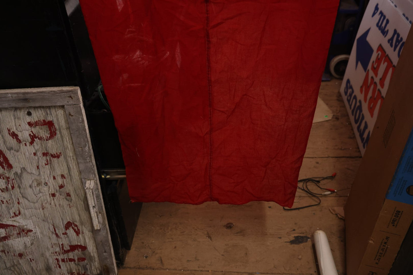 Lot 014 - Antique Approximately 8-Foot Tall Red Cross "Give" Vertical Hanging Banner Flag, 42" x 93", Circa World War One