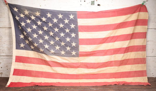 Lot 015 - Vintage 50-Star U.S. American Flag With Grommets, Approximately 3' x 5', No Maker's Mark, Circa 1960s