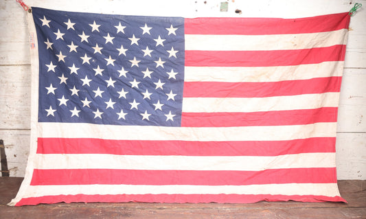 Lot 016 - Vintage 50-Star U.S. American Flag With Grommets, Approximately 3' x 5', Annin Brand Premier 100% Cotton, New York, Circa 1960s