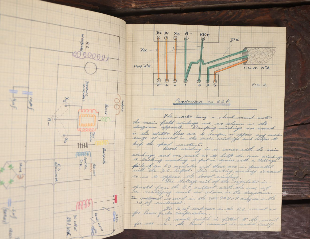 Lot 017 - Circa Post World War Two Vintage Handwritten, Hand Illustrated Documentation Relating To Aircraft, Bombs, And Munitions, Power Supplies, Etc.,, Air Mechanic Notebook