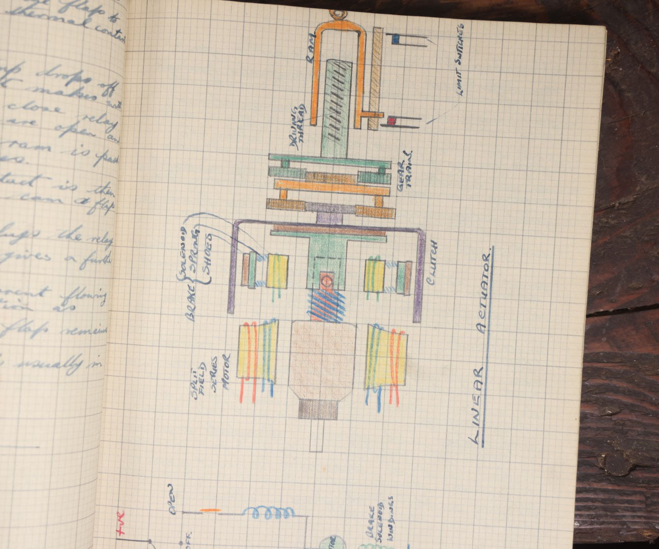 Lot 017 - Circa Post World War Two Vintage Handwritten, Hand Illustrated Documentation Relating To Aircraft, Bombs, And Munitions, Power Supplies, Etc.,, Air Mechanic Notebook