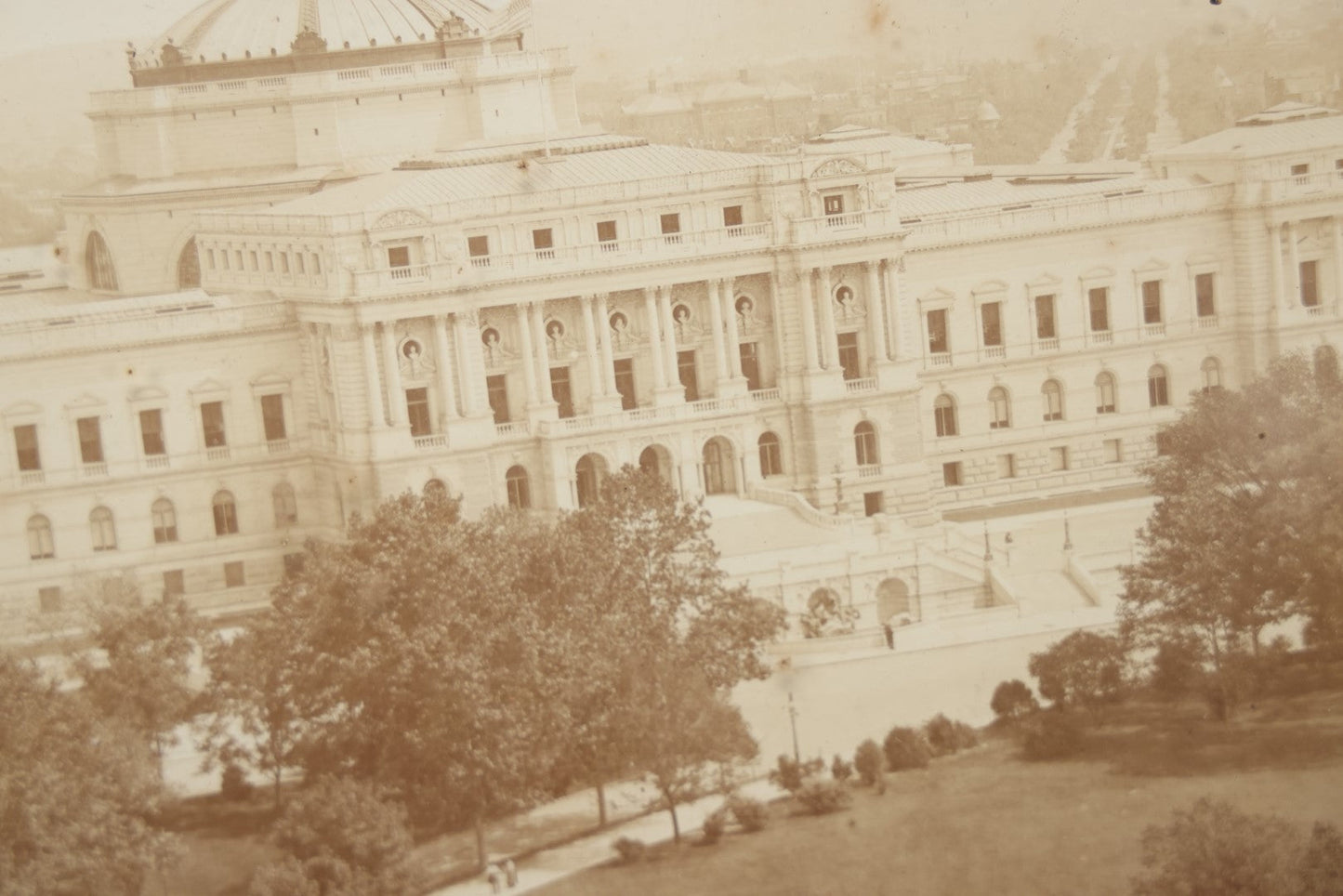 Lot 019 - Antique Framed Photo Of The Congressional Library Exterior, Washington, D.C., Taken September 1, 1897