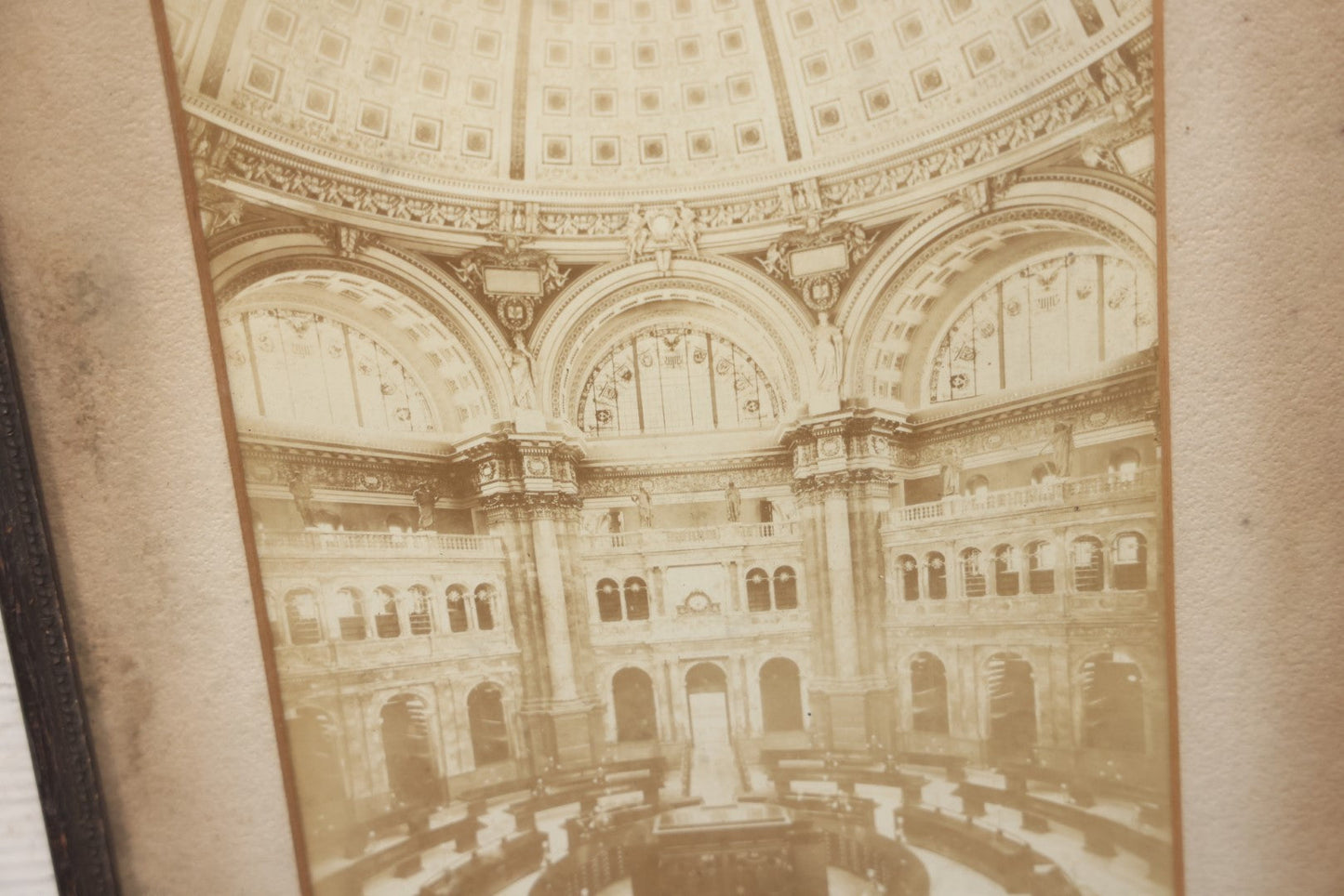 Lot 020 - Antique Framed Photo Of The Public Reading Room, Congressional Library, Washington, D.C., Circa 1897