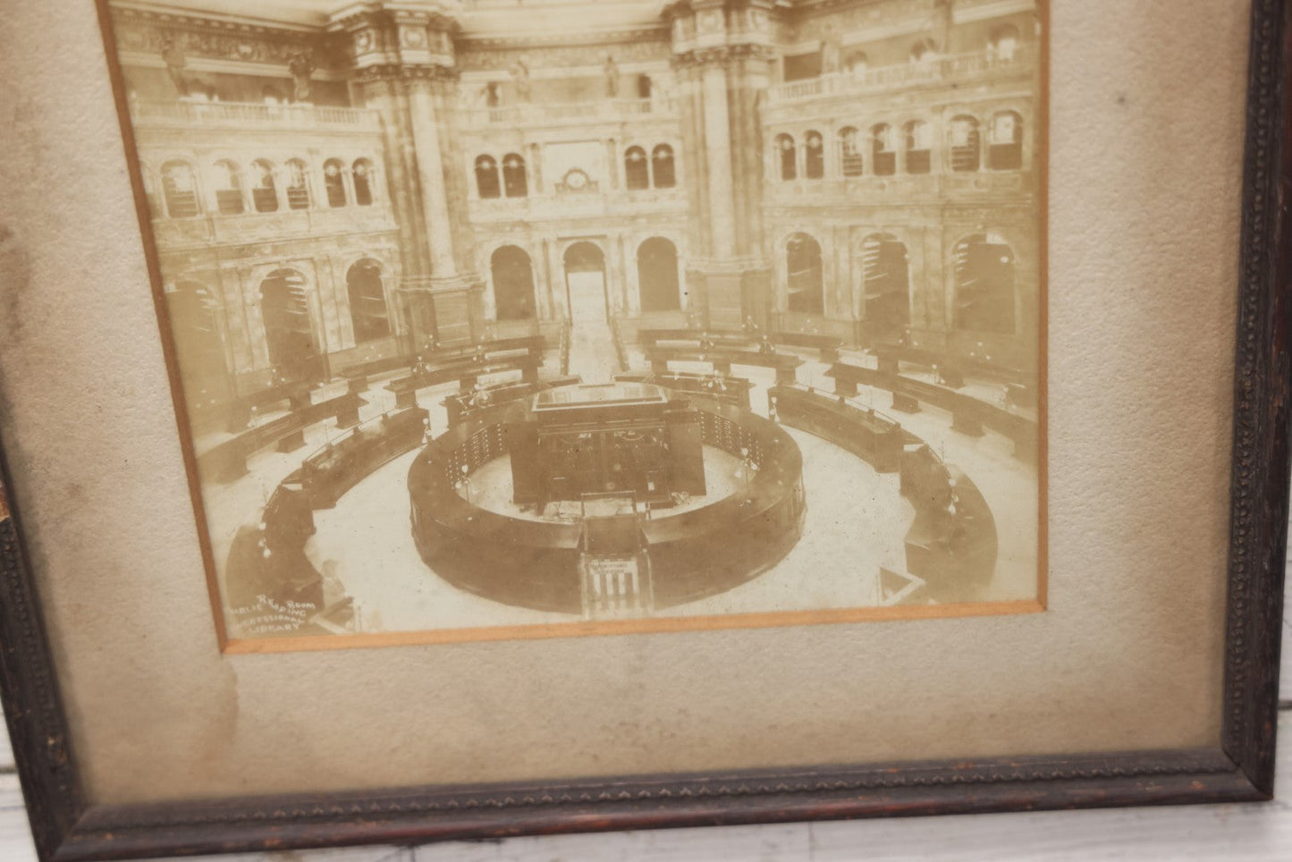 Lot 020 - Antique Framed Photo Of The Public Reading Room, Congressional Library, Washington, D.C., Circa 1897