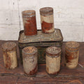 Lot 029 - Antique Spice Tin Set With Six Tins, Containing Box, Note Lid Damaged, Tins Painted