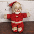 Lot 031 - Vintage Plastic Rubber Face Plush Santa Claus Doll, 13-1/2"