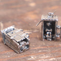 Lot 038 - Pair Of Vintage Sterling Silver Man On Toilet Articulated Outhouse Novelty Earrings, Marked 925