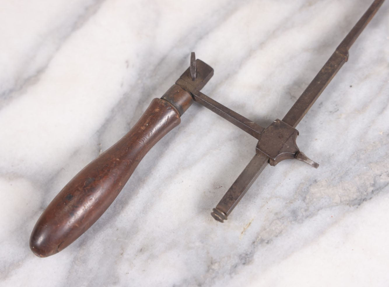 Lot 039 - Antique Wood Handled Adjustable Jeweler's Saw, No Blade, Circa Mid 19th Century