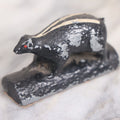 Lot 040 - Antique Jimmie The Skunk Cast Metal Painted Novelty Souvenir Paperweight, With Slow At Back For "Scent" (Cent, Penny), Note No Tail, Vermont