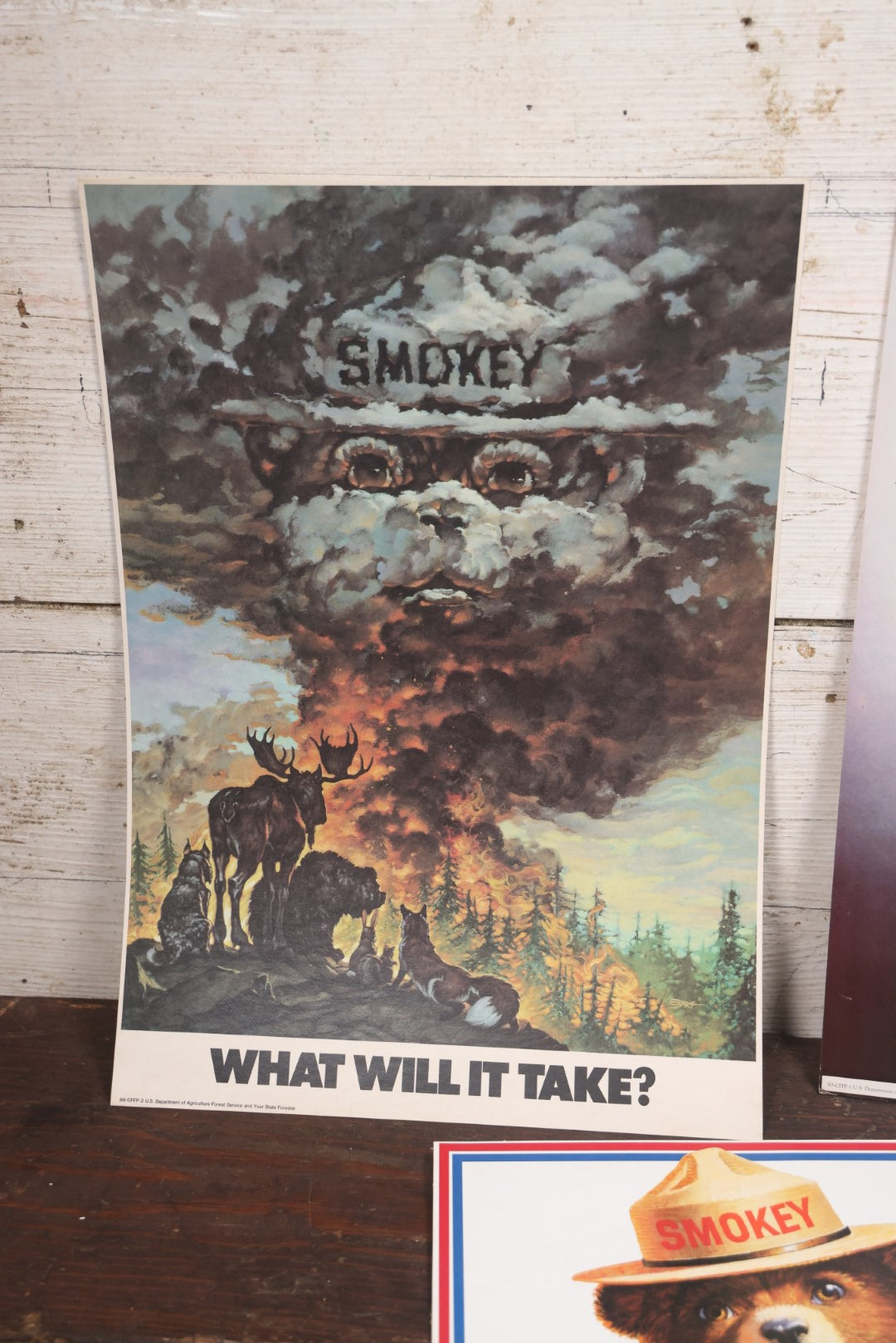 Lot 044 - Grouping Of Five Vintage 1980s And 1990s Smokey The Bear Fire Safety Posters, U.S. Department Of Agriculture-Forest Service, Approximately 13" x 18-1/2"