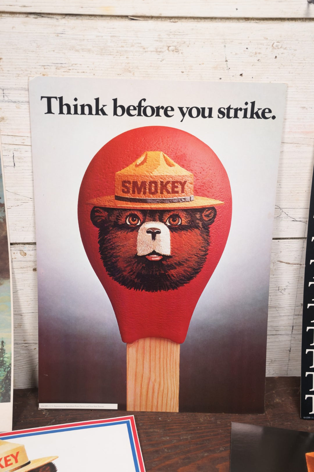 Lot 044 - Grouping Of Five Vintage 1980s And 1990s Smokey The Bear Fire Safety Posters, U.S. Department Of Agriculture-Forest Service, Approximately 13" x 18-1/2"