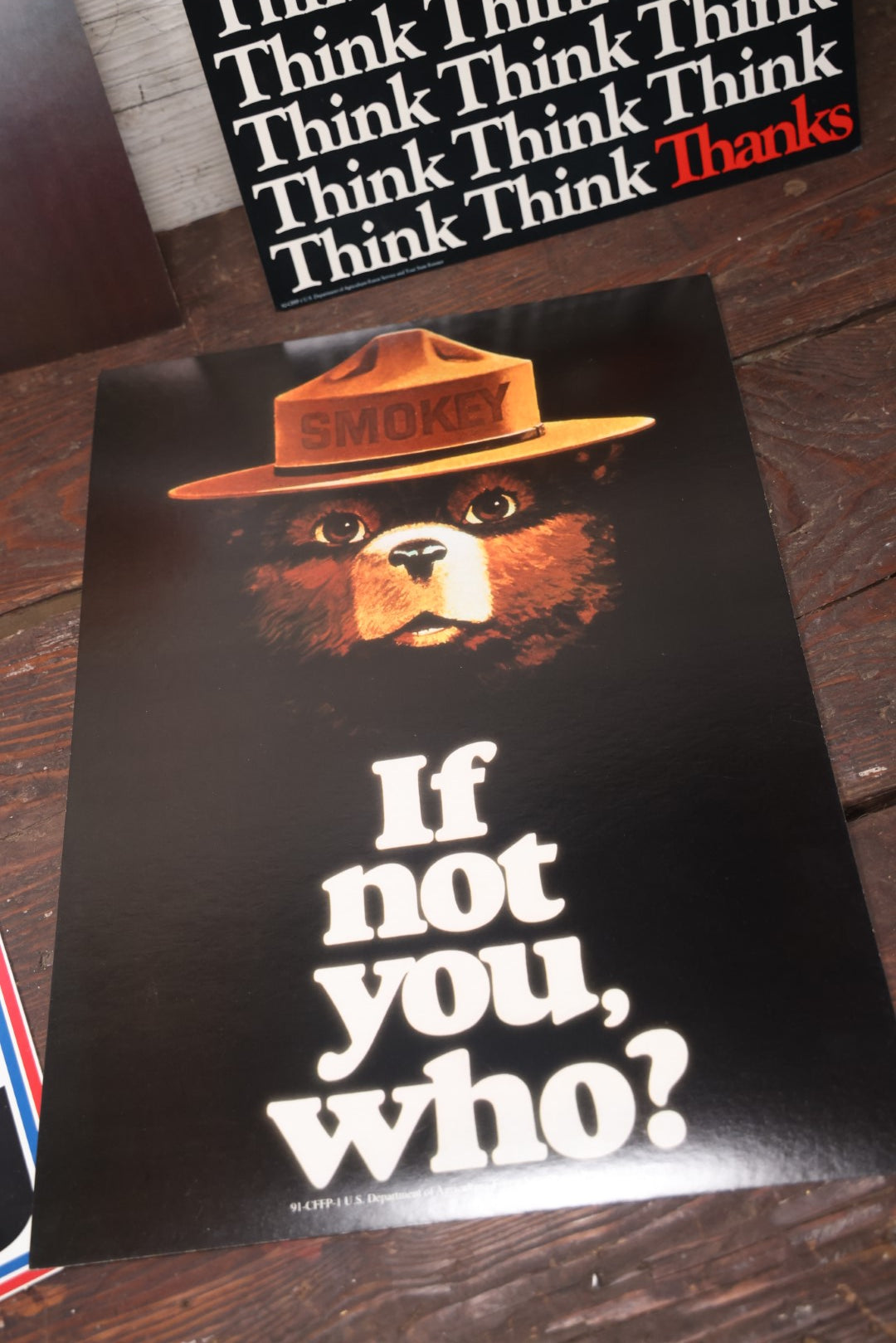 Lot 044 - Grouping Of Five Vintage 1980s And 1990s Smokey The Bear Fire Safety Posters, U.S. Department Of Agriculture-Forest Service, Approximately 13" x 18-1/2"