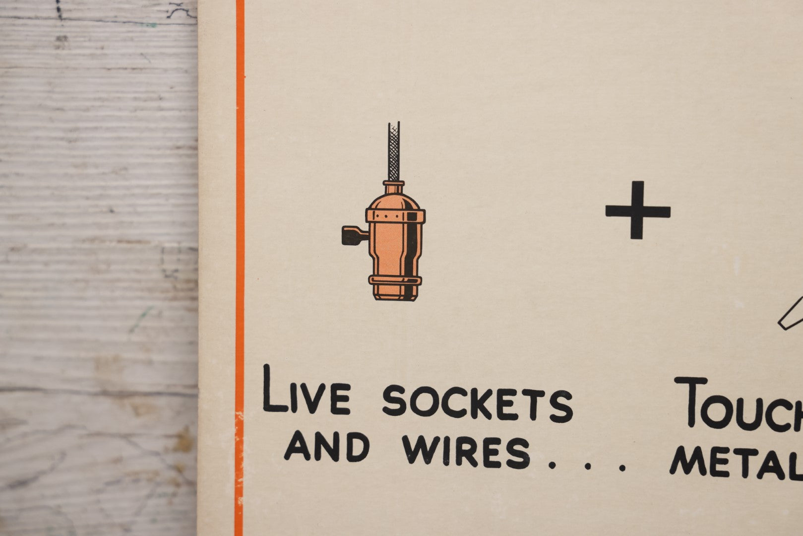 Lot 046 - Double Sided Vintage Stanley Tools Safety Chart, Live Sockets And Bloody Cut, Lithographed