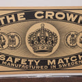 Lot 047 - Vintage Lithographed Large Size Matches Crate Label, The Crown Safety Match, Manufactured In Sweden