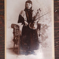 Lot 053 - Antique Cabinet Card Photograph Of A Young Girl Violinist Musician, J.K. Cole Photographer, New York