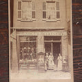Lot 056 - Antique Cabinet Card Occupational Photo Of Storefront, Mrs. J. Agger Millinery, With Workers, Cincinnati, Ohio, Note Ink Stains, D.C. Redington, Photographer