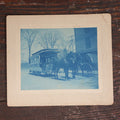 Lot 057 - Antique Mounted Cyanotype Photograph Of A Horse Drawn Trolley, Head Of The Acushnet River, Lund's Corner, New Bedford, Massachusetts, Circa 1880
