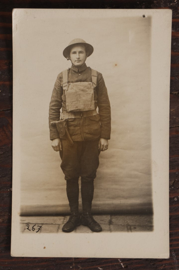 Lot 063 - Antique Real Photo Postcard R.P.P.C. Of A Doughboy, Likely World War One Soldier, In Uniform