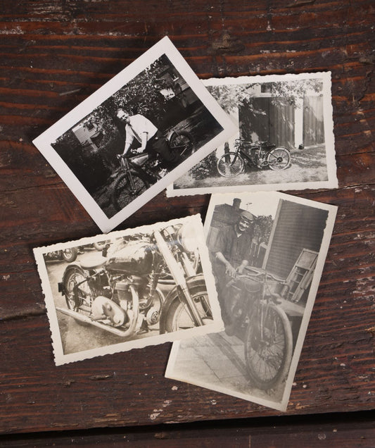 Lot 065 - Grouping Of Four Vintage Motorcycle Snap Shot Photographs, Including Crocker, Indian Motorcycles