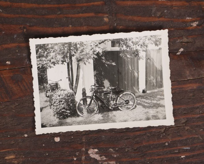 Lot 065 - Grouping Of Four Vintage Motorcycle Snap Shot Photographs, Including Crocker, Indian Motorcycles