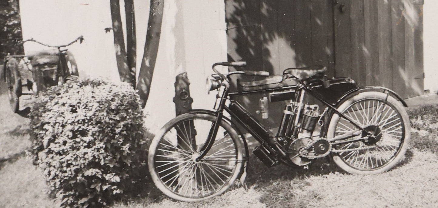 Lot 065 - Grouping Of Four Vintage Motorcycle Snap Shot Photographs, Including Crocker, Indian Motorcycles