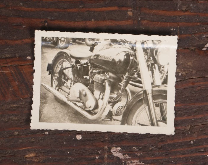 Lot 065 - Grouping Of Four Vintage Motorcycle Snap Shot Photographs, Including Crocker, Indian Motorcycles