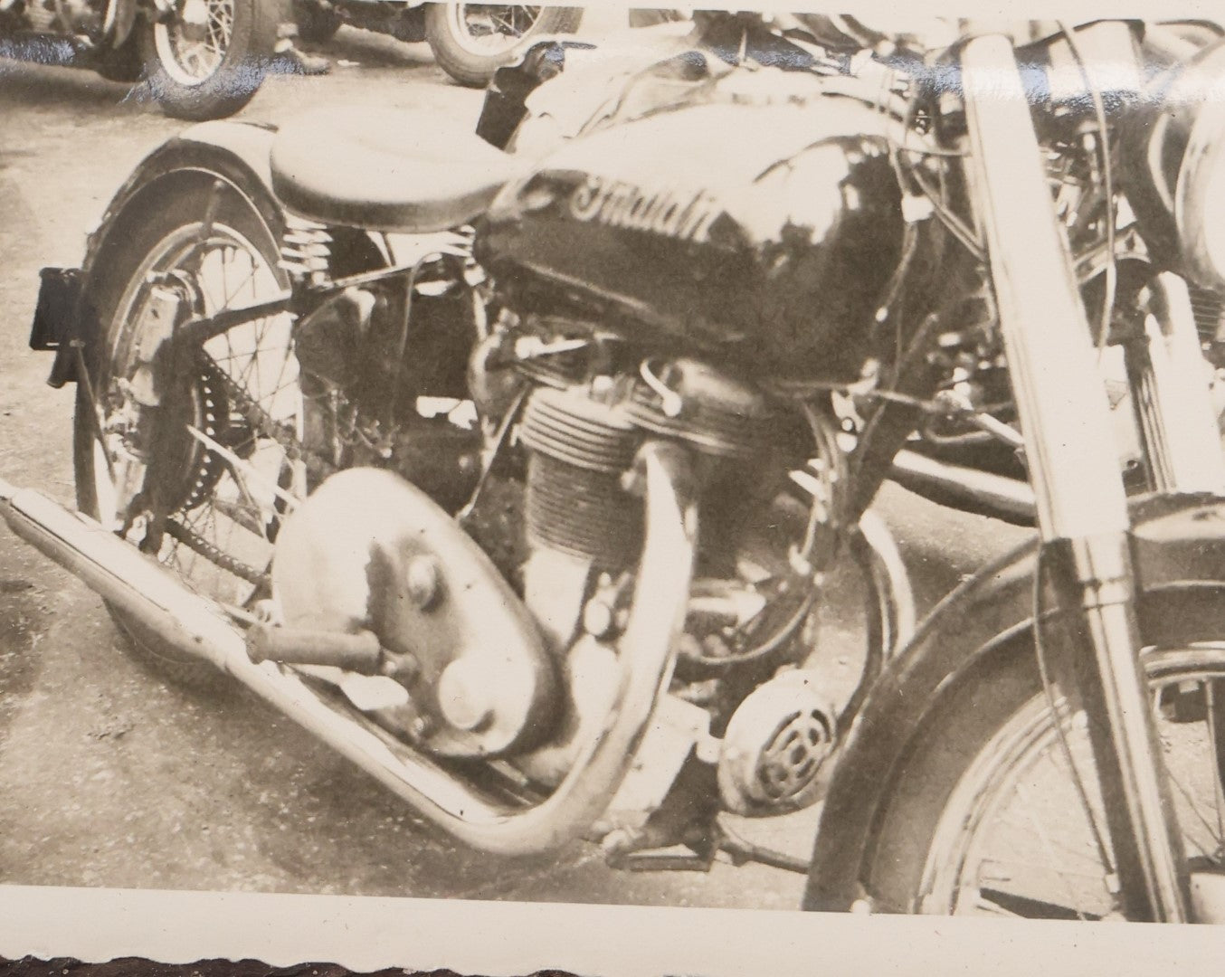 Lot 065 - Grouping Of Four Vintage Motorcycle Snap Shot Photographs, Including Crocker, Indian Motorcycles