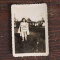 Lot 066 - Single Snapshot Photograph, Girl In Front Of For Sale Sign, Business In Background, Two Digit Phone Number