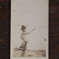 Lot 068 - Single Snapshot Photograph, Young Boy Named Alan Dressed As Cowboy With Cap Gun