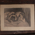 Lot 071 - Antique Boarded Print Of Little Red Riding-Hood And The Wolf, As Drawn By Gustave Dore, 19th Century