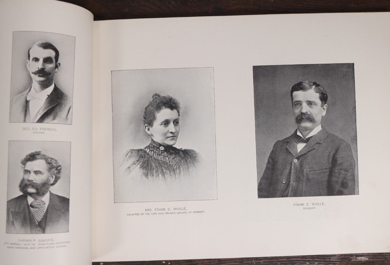 Lot 072 - Antique Manchester, New Hampshire Photograph Book, "The Mirror's Pictorial Manchester, 1846-1896" 50 Years Since Incorporation, By The John B. Clarke Co., Publishers, Note Heavy Wear