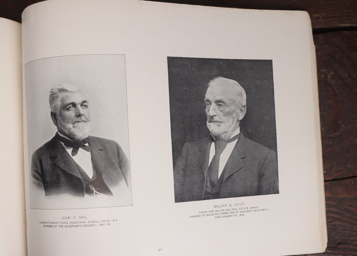 Lot 072 - Antique Manchester, New Hampshire Photograph Book, "The Mirror's Pictorial Manchester, 1846-1896" 50 Years Since Incorporation, By The John B. Clarke Co., Publishers, Note Heavy Wear