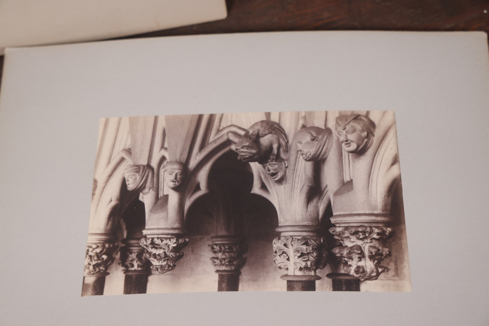 Lot 075 - Grouping Of Five Antique Boarded European Photographs, Architecture And Sculpture, Grotesques, Tomb Sculpture, Italy 