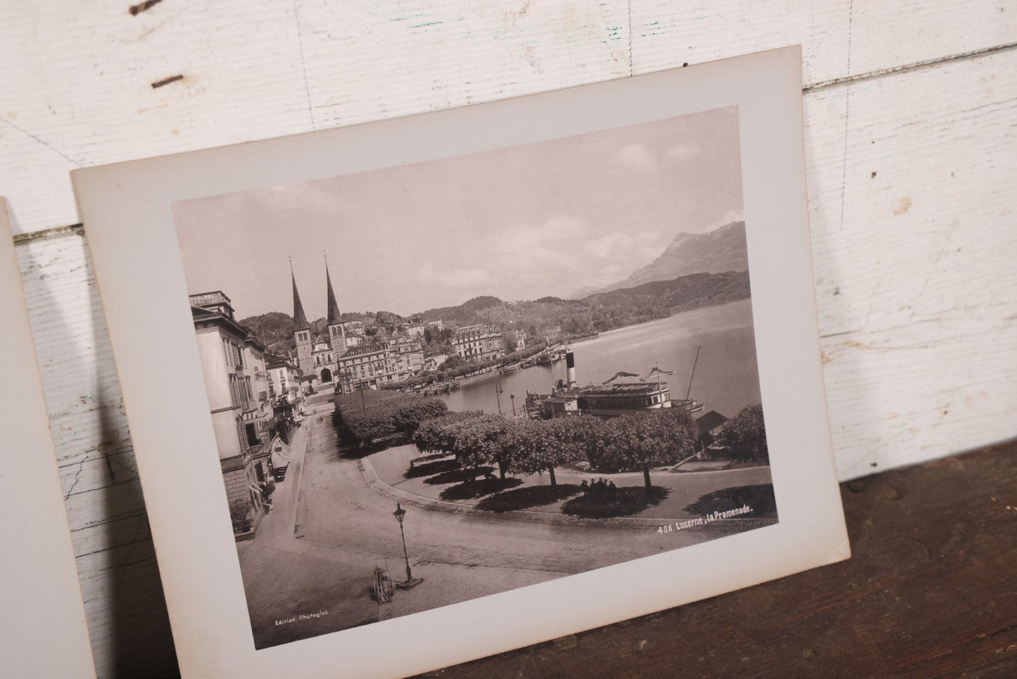 Lot 078 - Grouping Of Seven Antique Boarded European Photographs, Switzerland And France, Architecture, Landscapes, Etc.