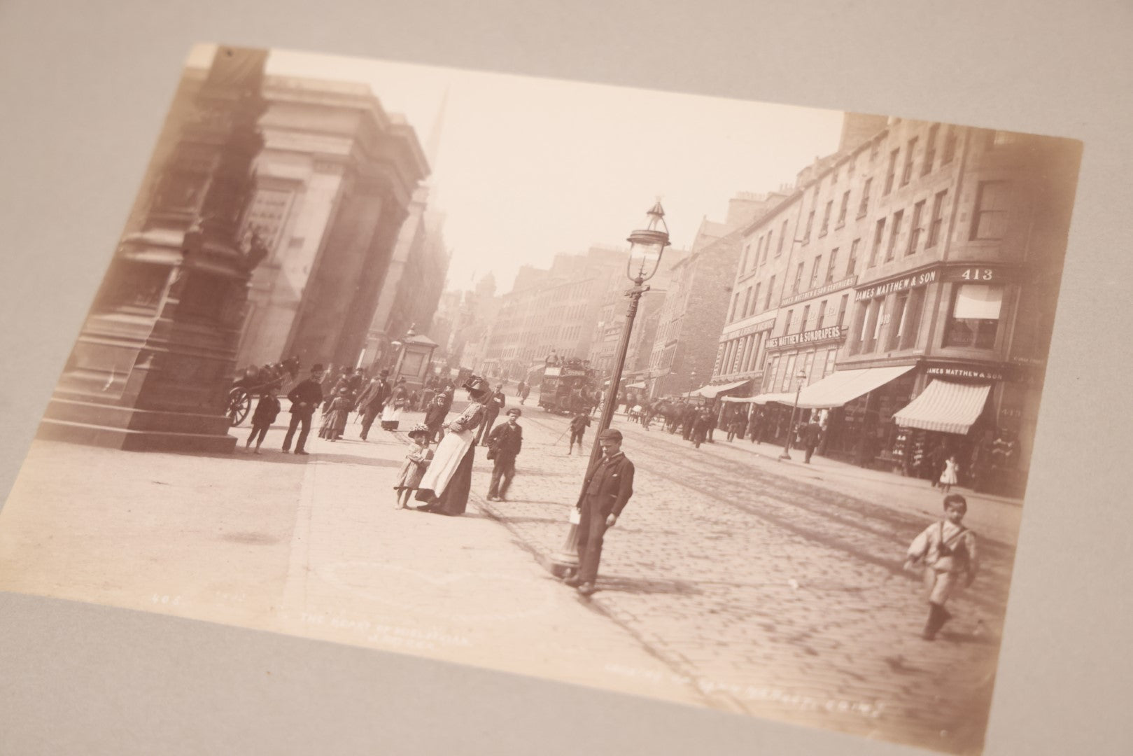 Lot 079 - Grouping Of Nine Antique Boarded European Photographs, Edinburgh Scotland, Forth Bridge, Street Scenes, Etc.