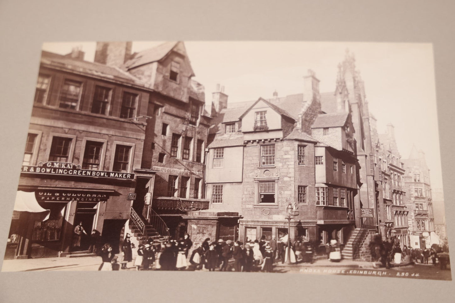 Lot 079 - Grouping Of Nine Antique Boarded European Photographs, Edinburgh Scotland, Forth Bridge, Street Scenes, Etc.