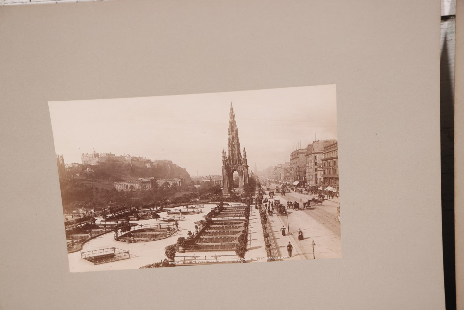 Lot 079 - Grouping Of Nine Antique Boarded European Photographs, Edinburgh Scotland, Forth Bridge, Street Scenes, Etc.