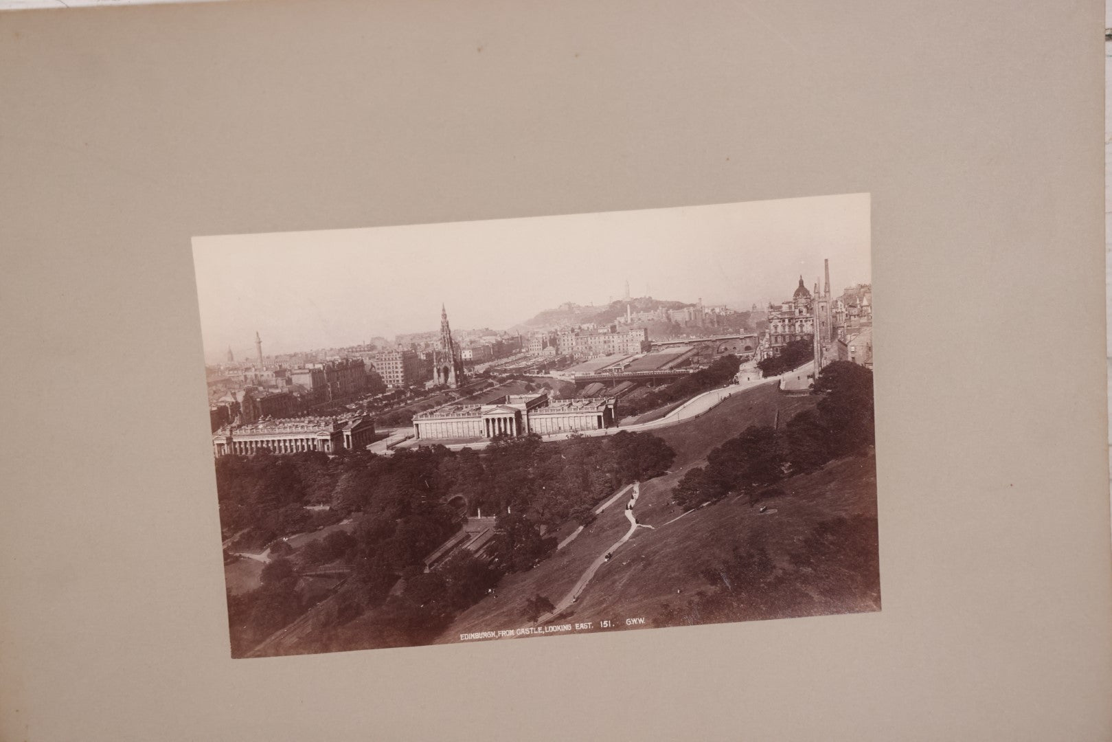 Lot 079 - Grouping Of Nine Antique Boarded European Photographs, Edinburgh Scotland, Forth Bridge, Street Scenes, Etc.