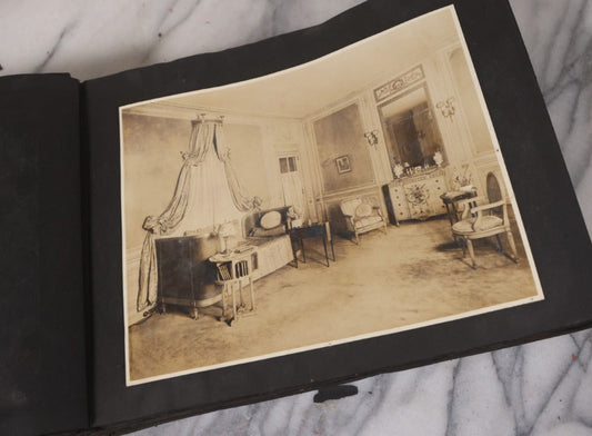 Lot 081 - Antique Large Format Photo European Photo Album, Consisting Of Dozens Of Photographs Of Interior Bedrooms, Album Marked Chamberlin Dodds