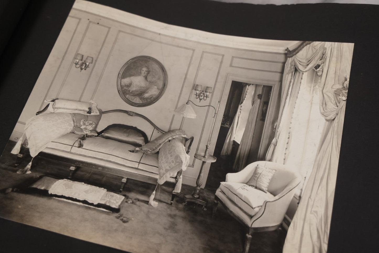 Lot 081 - Antique Large Format Photo European Photo Album, Consisting Of Dozens Of Photographs Of Interior Bedrooms, Album Marked Chamberlin Dodds