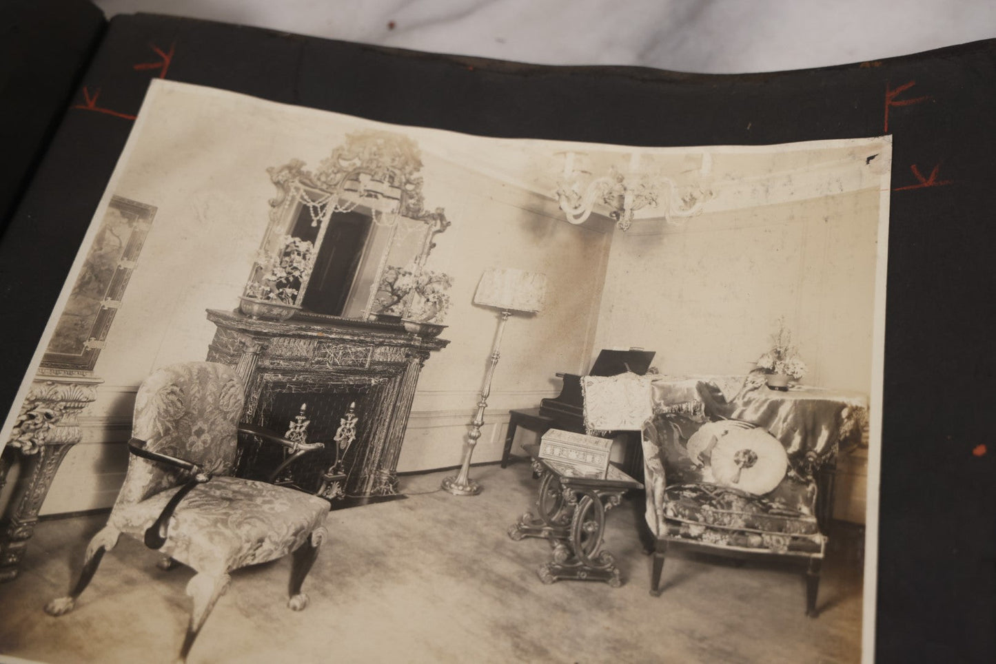 Lot 081 - Antique Large Format Photo European Photo Album, Consisting Of Dozens Of Photographs Of Interior Bedrooms, Album Marked Chamberlin Dodds