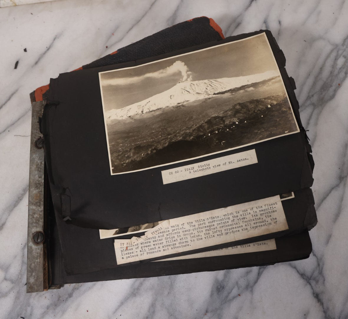 Lot 082 - Antique Large Format Photo European Photo Album, Consisting Of Dozens Of Photographs, Mostly Of Italy, Including Sicily, Italian Riviera, Tivoli, Etc.