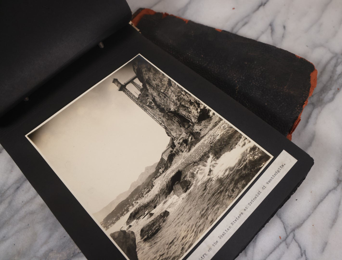 Lot 082 - Antique Large Format Photo European Photo Album, Consisting Of Dozens Of Photographs, Mostly Of Italy, Including Sicily, Italian Riviera, Tivoli, Etc.